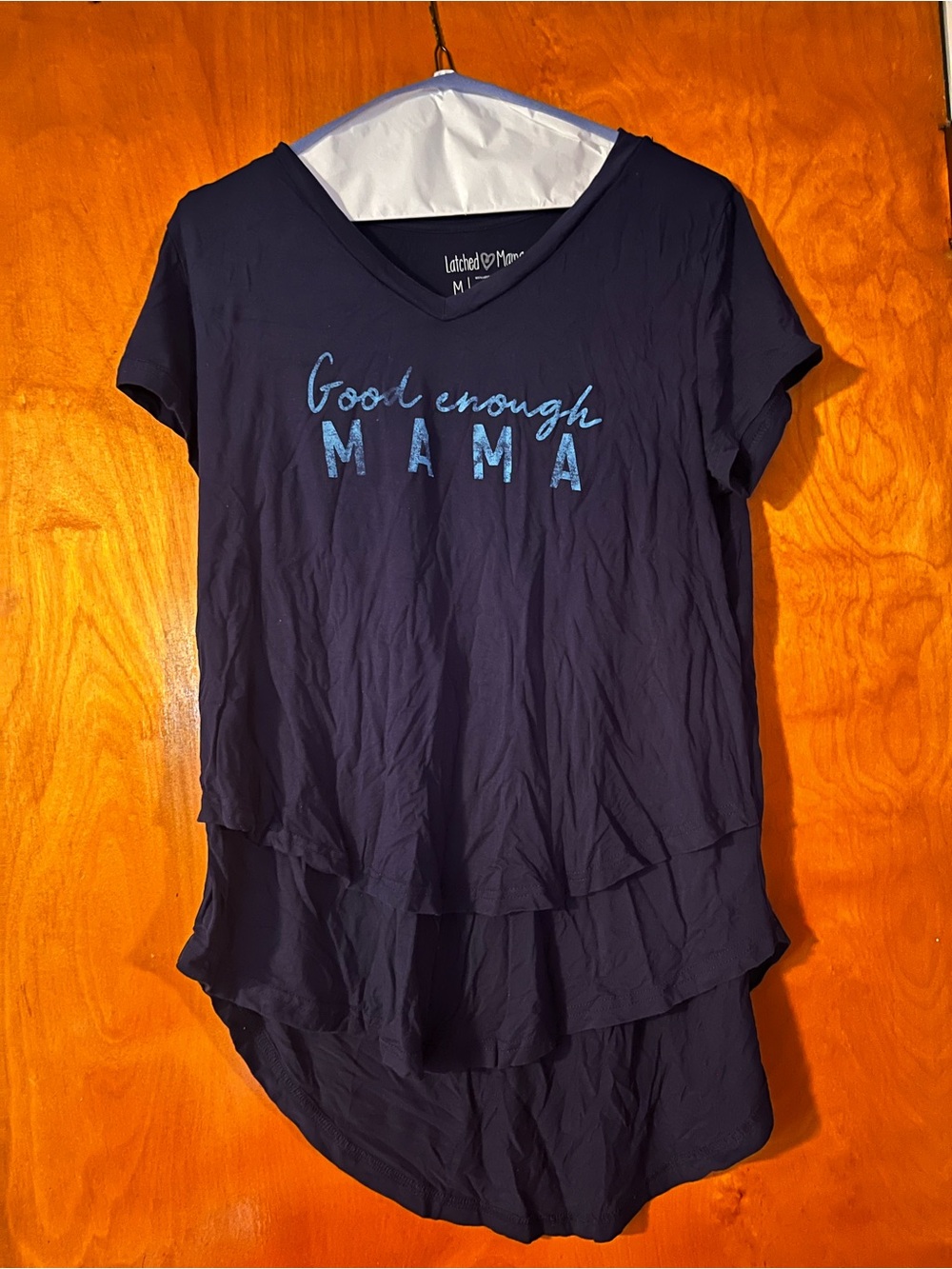 Navy 'Good Enough Mama' Layered V-Neck Top